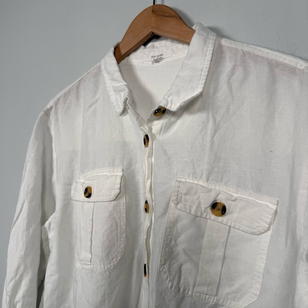 Maurices White Button Down Shirt, Size L, Great Condition - Picture 3 of 9